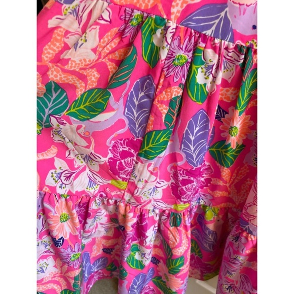 Lilly Pulitzer Grace Midi Dress Pink Isle Best of Friends Tie Back Sz 6 $258 - Picture 7 of 10